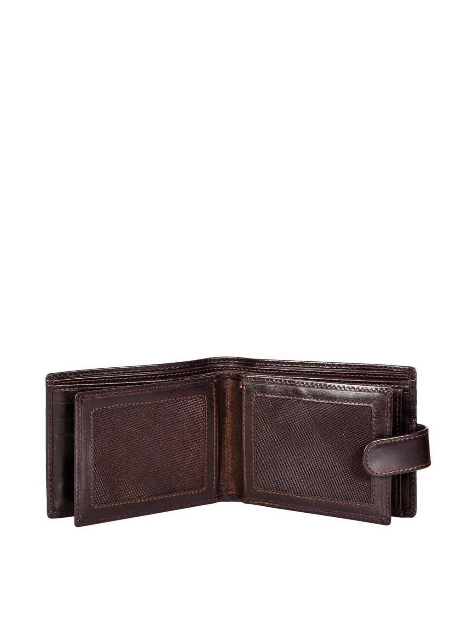 SASSORA Brown Casual Leather Rfid Bi-Fold Wallet for Men