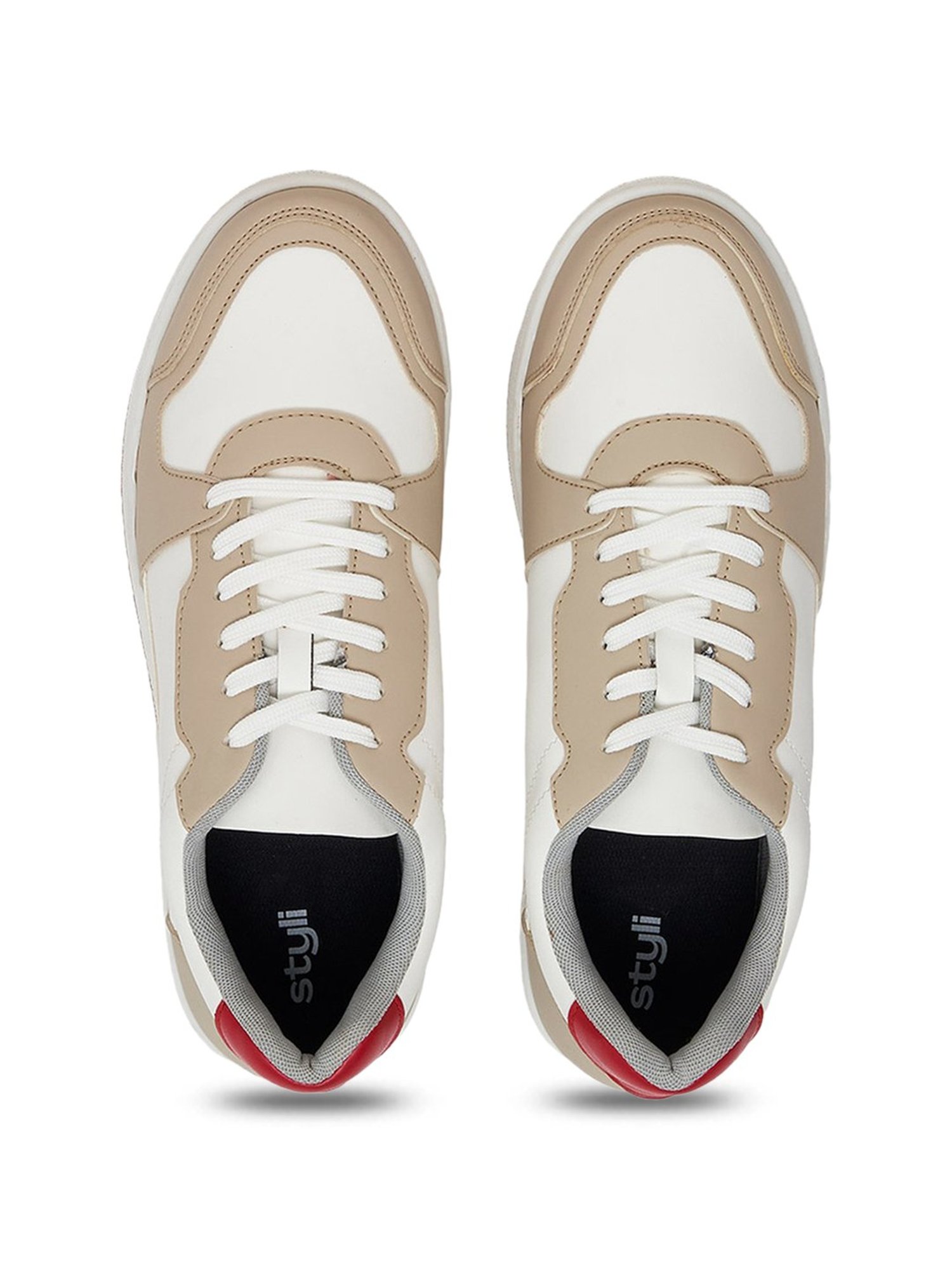 Styli Men's Beige Casual Sneakers