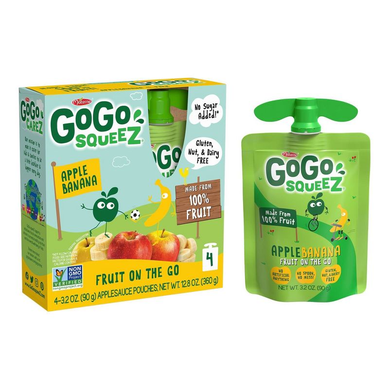 GoGo squeeZ Applesauce, Apple Banana -3.2oz/4ct