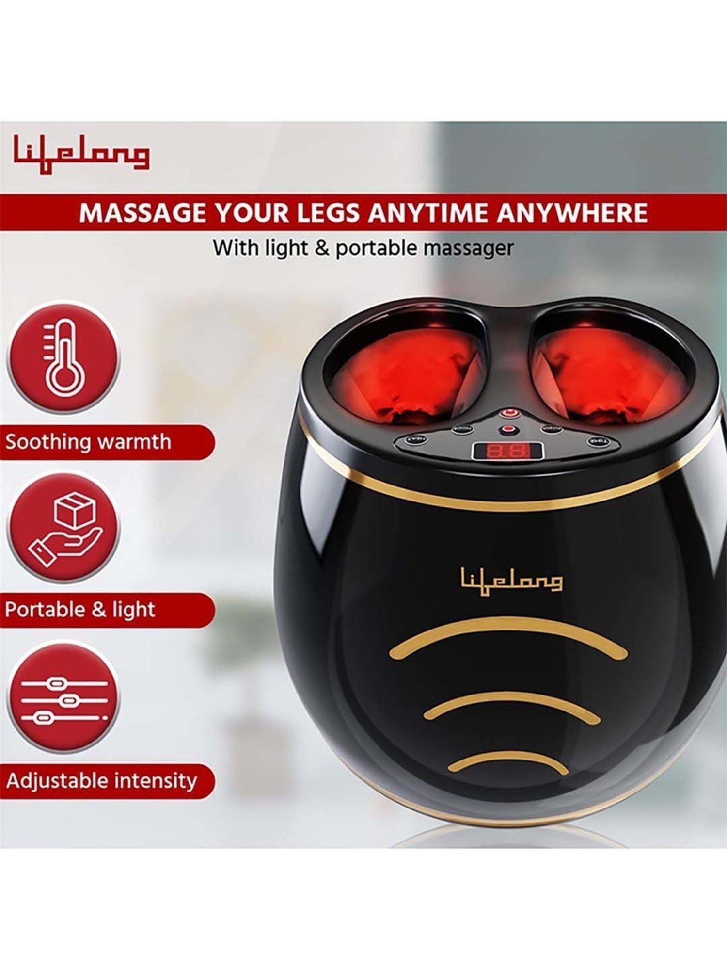Lifelong LLM432 Air Bag Foot Massager (Black)