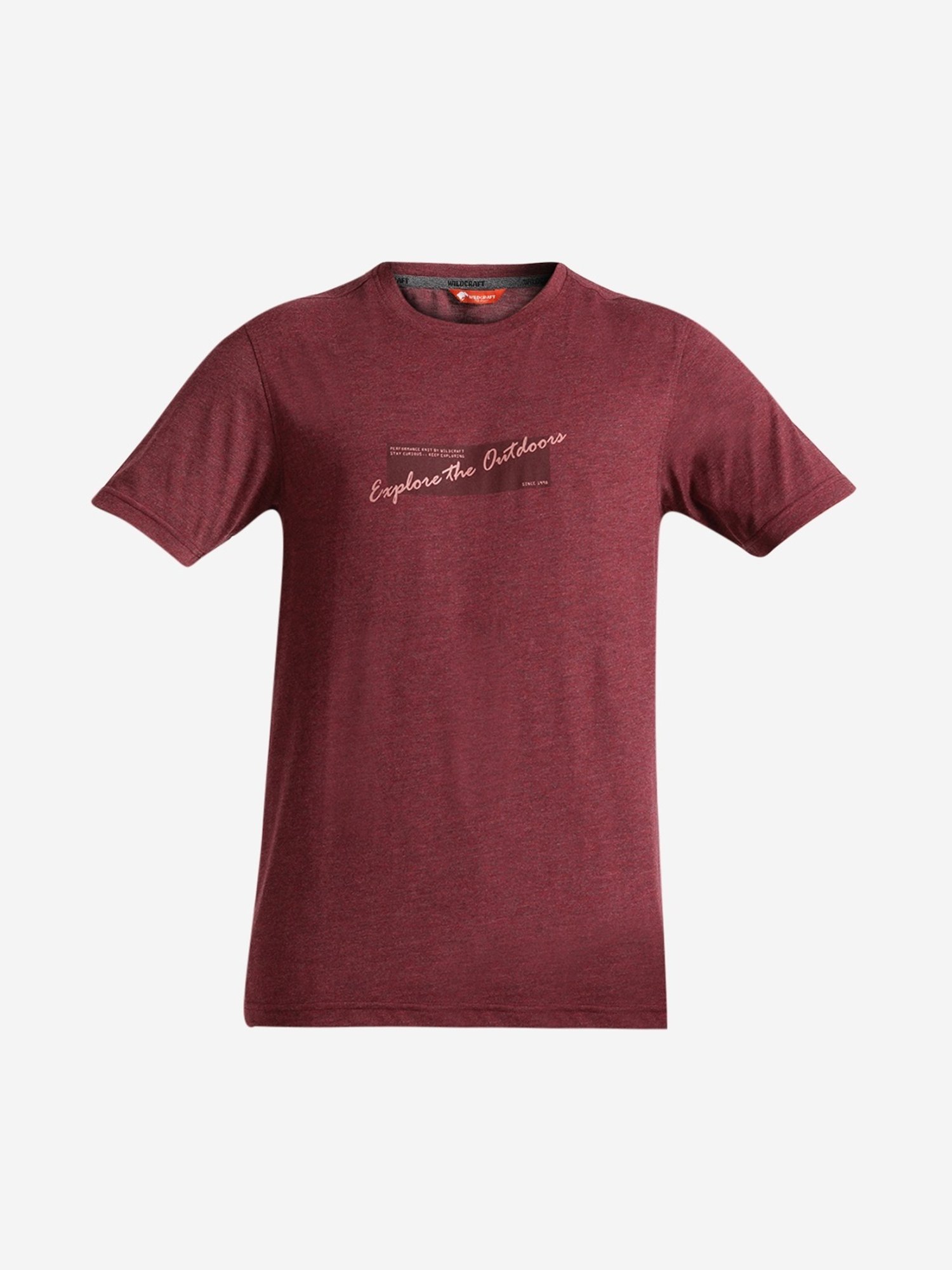 Wildcraft Wine  Regular Fit Printed Sports T-Shirt