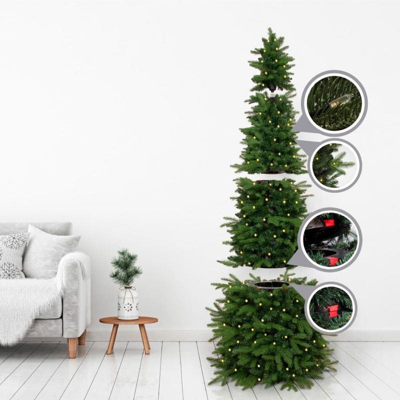 Easy Treezy 5.5-Foot Prelit with White LED Lights Realistic Douglas Fir Artificial Christmas Tree