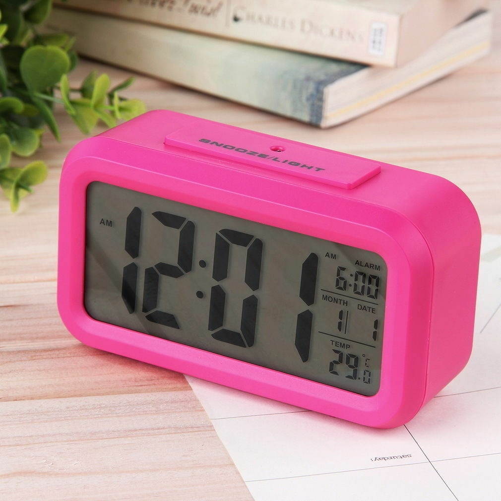 Digital Snooze LED Alarm Clock Backlight Time Calendar Thermometer Temperature