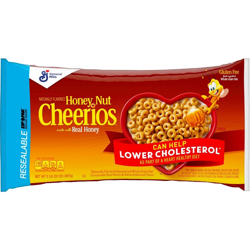 General Mills Honey Nut Cheerios Cereal Bag - 32oz