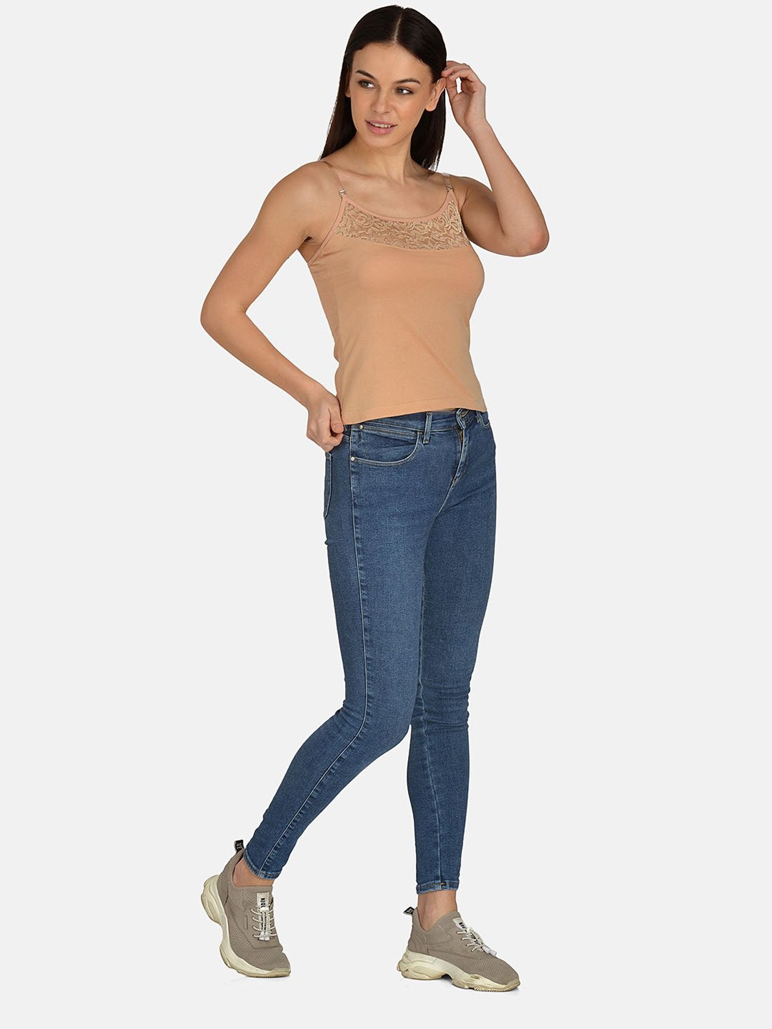 Mod & Shy Beige Lace Camisole