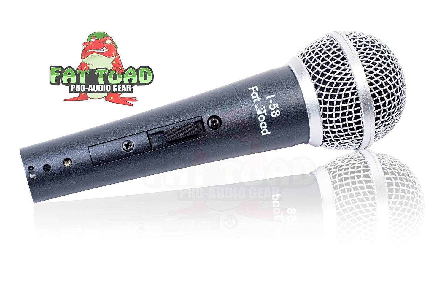 Studio Recording Microphones with Clips (5 Pack) by Fat Toad|Vocal Handheld, Unidirectional Mic|Professional Cardioid Dynamic Singing Microphone Designed for Music Stage Performances or PA DJ Karaoke