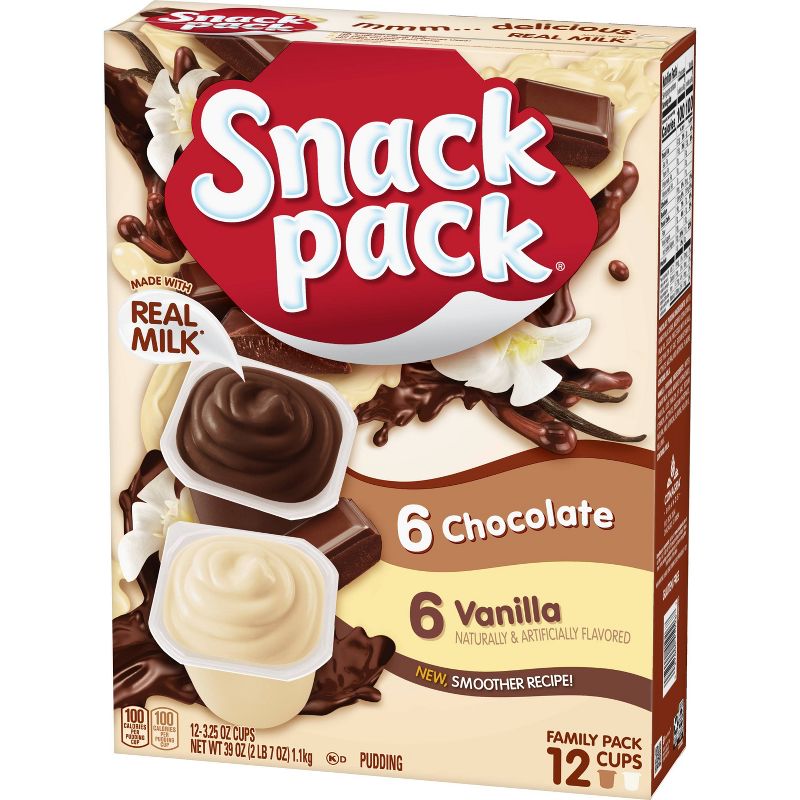 Hunt's Snack Pack Chocolate and Vanilla Pudding Cups -39oz/12ct