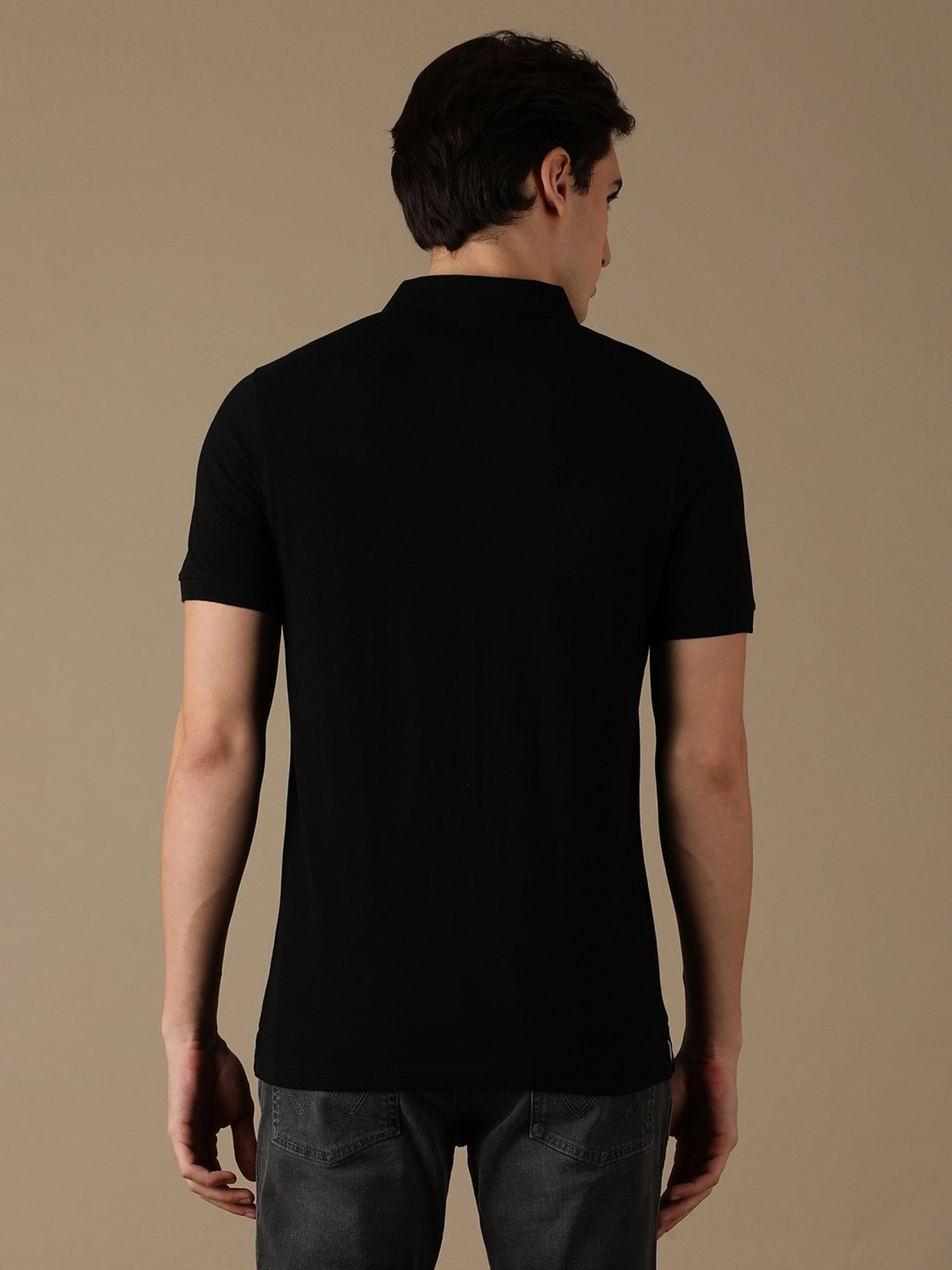 Wrangler Jet Black Regular Fit Polo T-Shirt