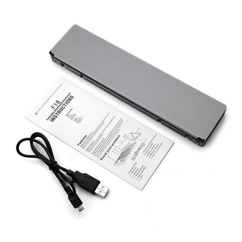 Foldable Cordless Bluetooth Wireless Keyboard for Tablet Phone Aluminum Stand