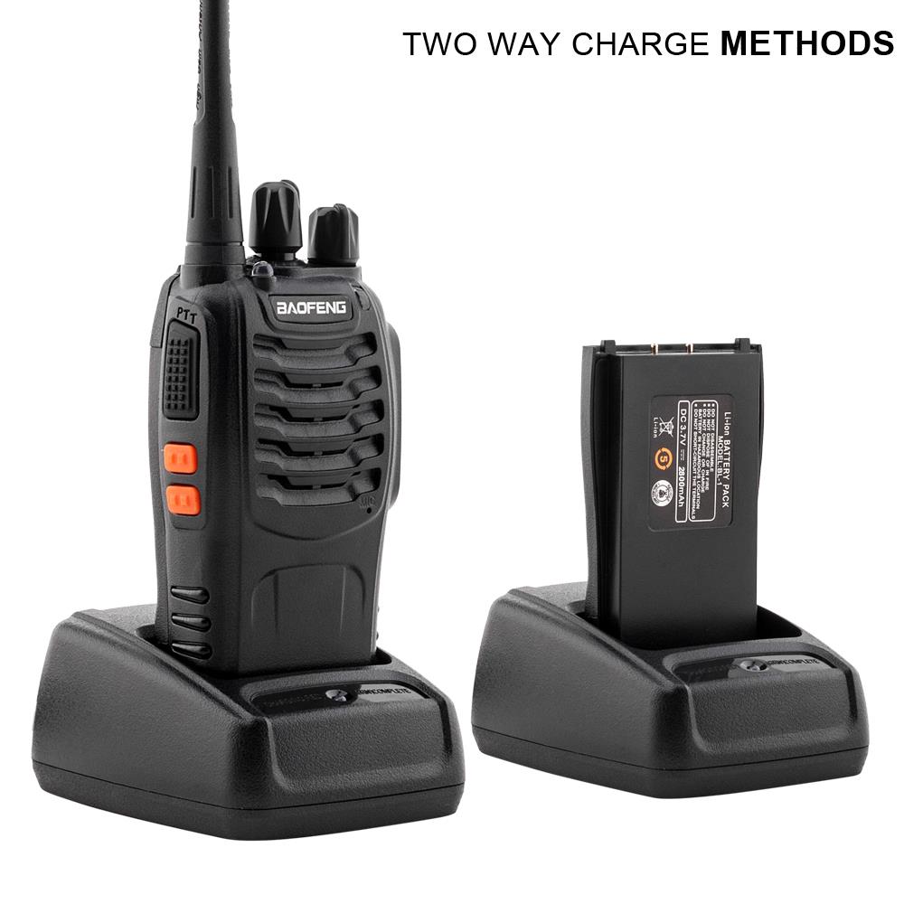 2 Pcs BF-888S 5W 400-470MHz 16CH Two-way Ham Radio Handheld Walkie Talkie