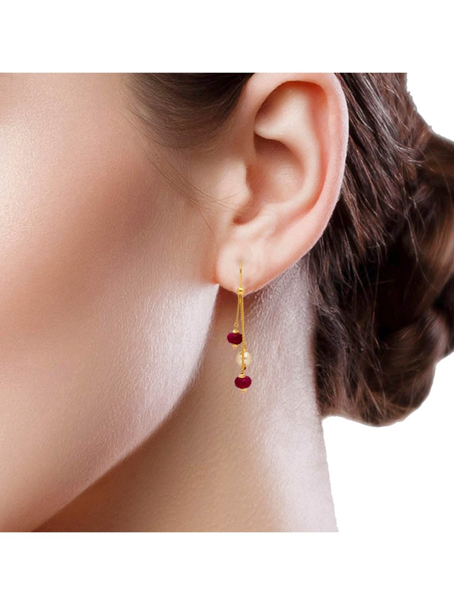 Sri Jagdamba Pearls 22 kt Gold Earrings