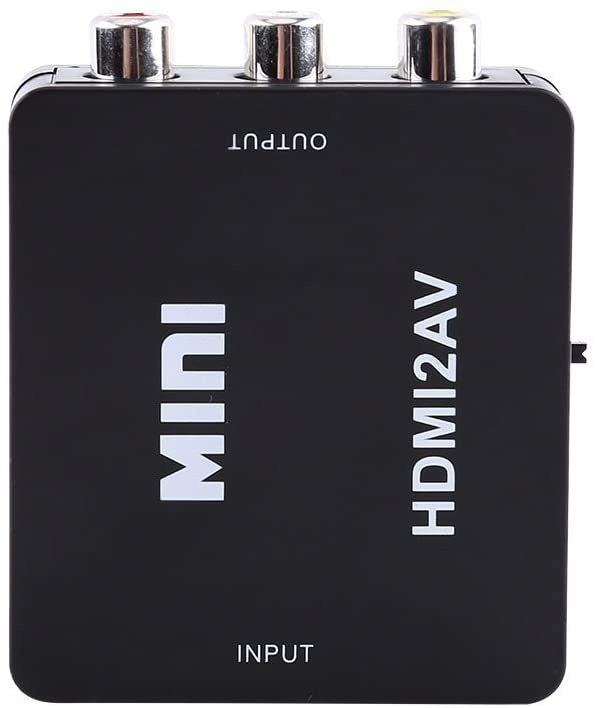Goshyda HDMI to AV Signal Converter, Mini 720p/1080p Digital HDMI to RCA Composite Video Audio AV CVBS Adapter Converter, for HD Camera, HD DVD, Displayer, Earphone, Projection(Black)