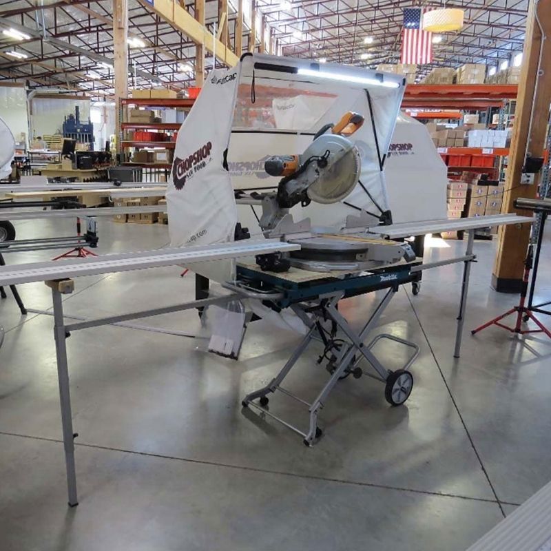 FastCap ChopShop 31 x 44 x 32 Inch Foldable Waterproof Miter Tile Saw Hood Cover Dust Collector with Aluminum HD Hardware and Accessory Holes, White