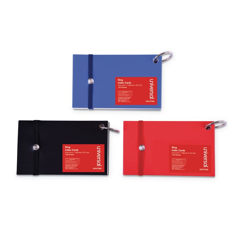 Universal Ring Index Cards 3" x 5" White 100/Pack 47300