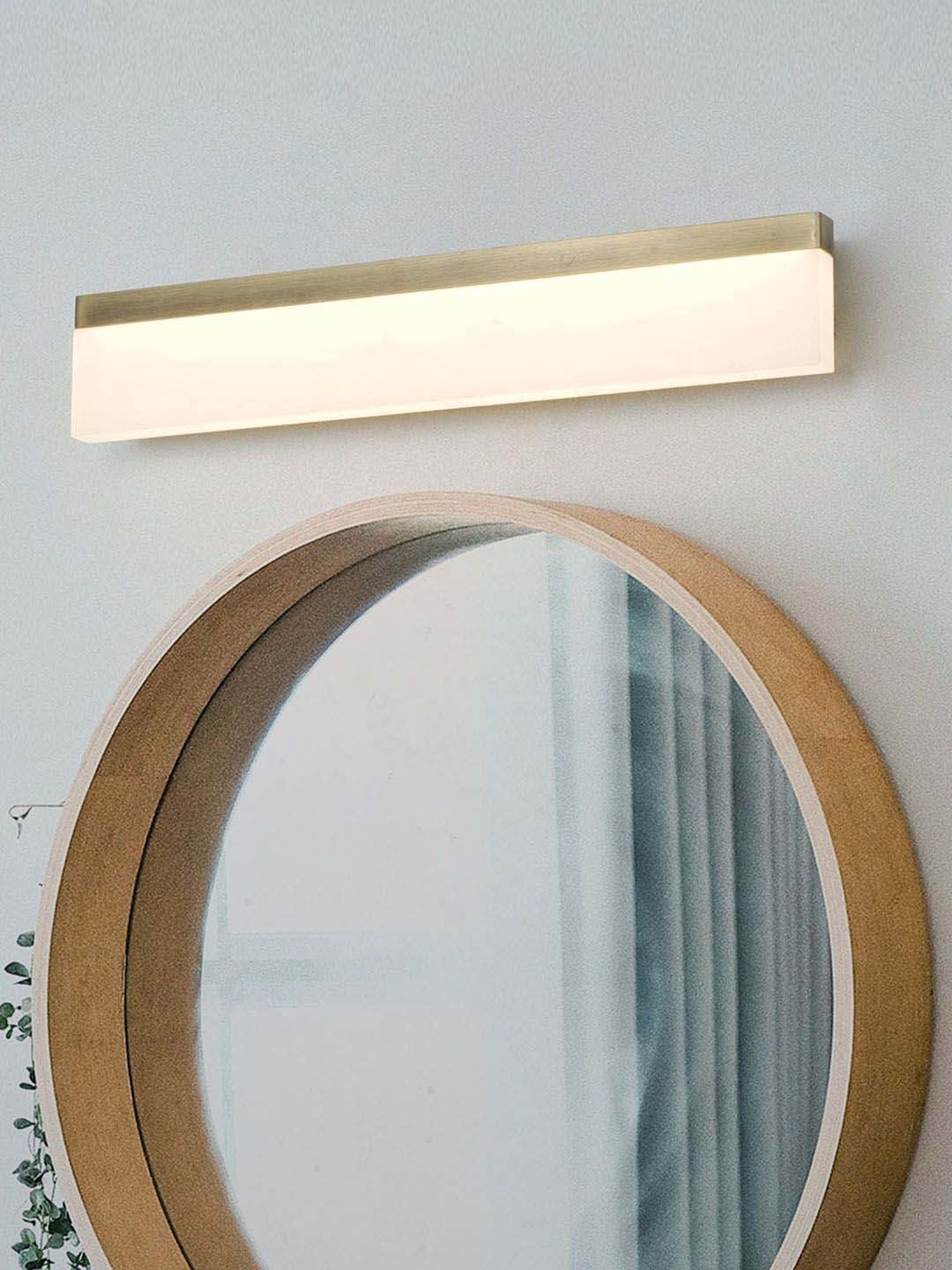 Fos Lighting White & Gold Acrylic 17 Inch Wide Rectangular Bar 18W Warm Led Vanity Mirror Light