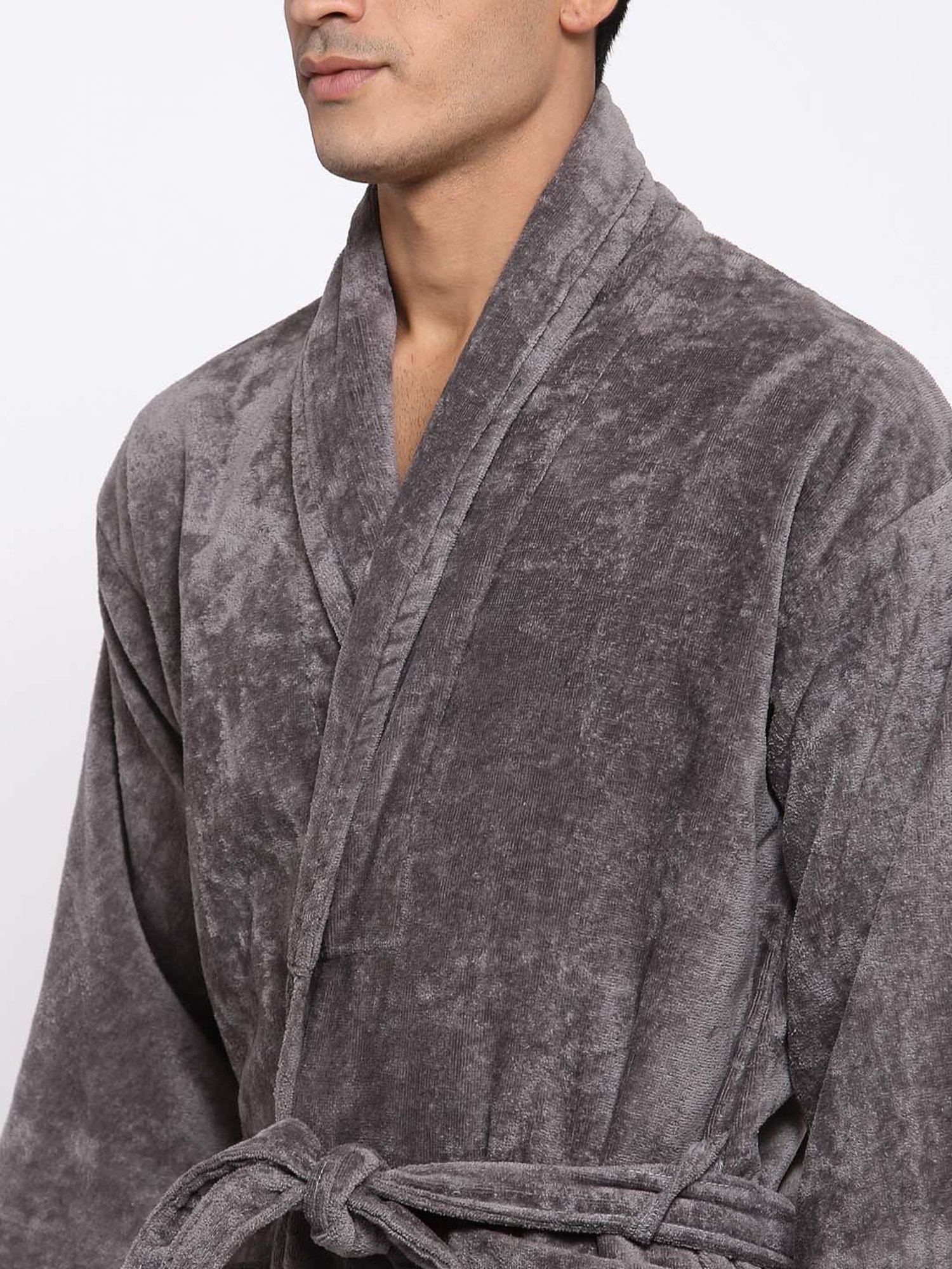 Trident Comfort Living Grey Cotton 380 GSM Bathrobe
