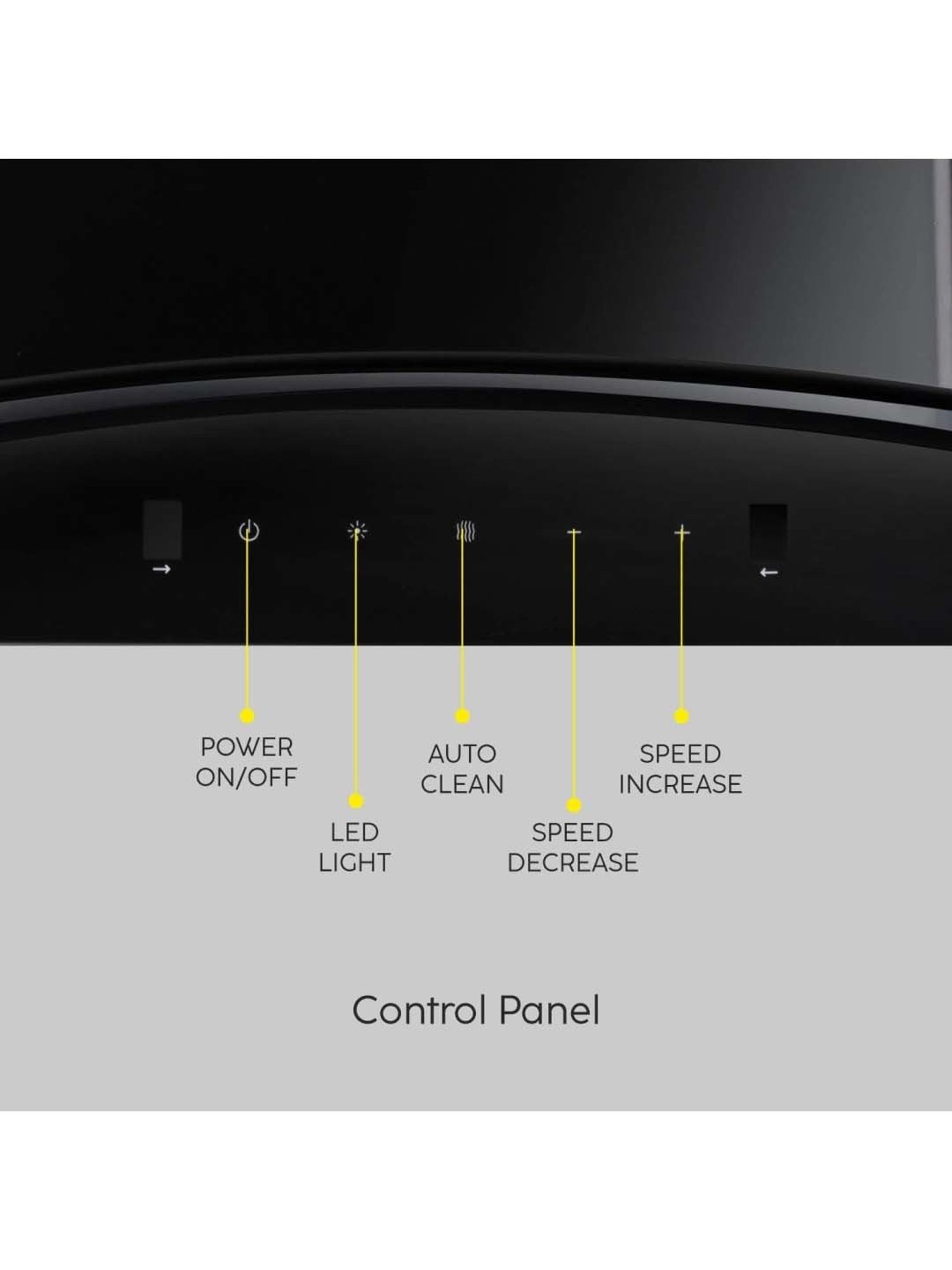 Glen CH6058BLAC60 1200CMH 60cm Wall Mounted Chimney (Black)