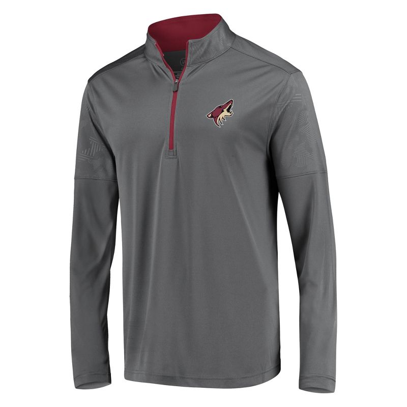 NHL Arizona Coyotes Men's Defender Embossed 1/4 Zip Sweatshirt - Gray S