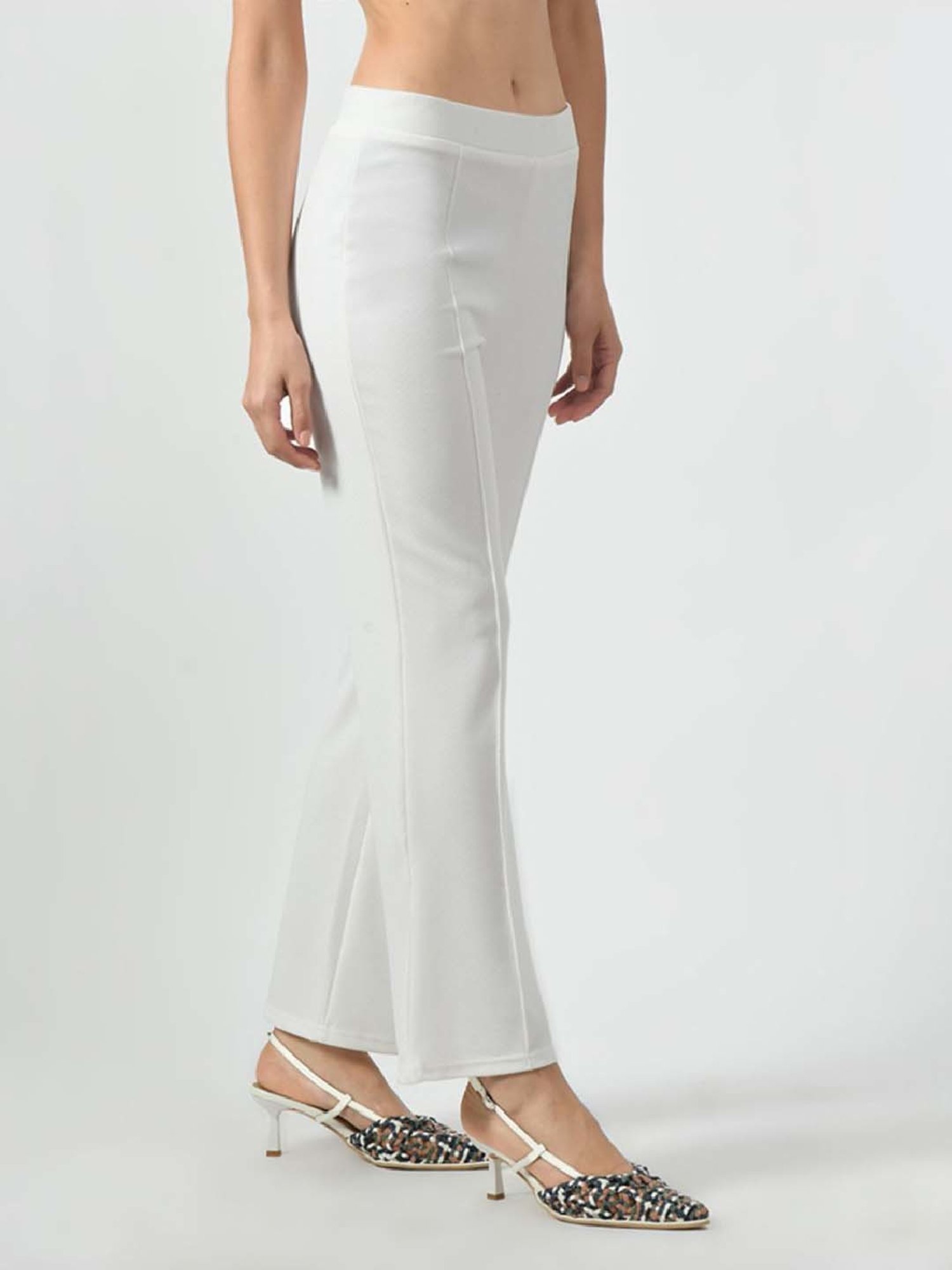 Office & You White Mid Rise Bootcut Pants