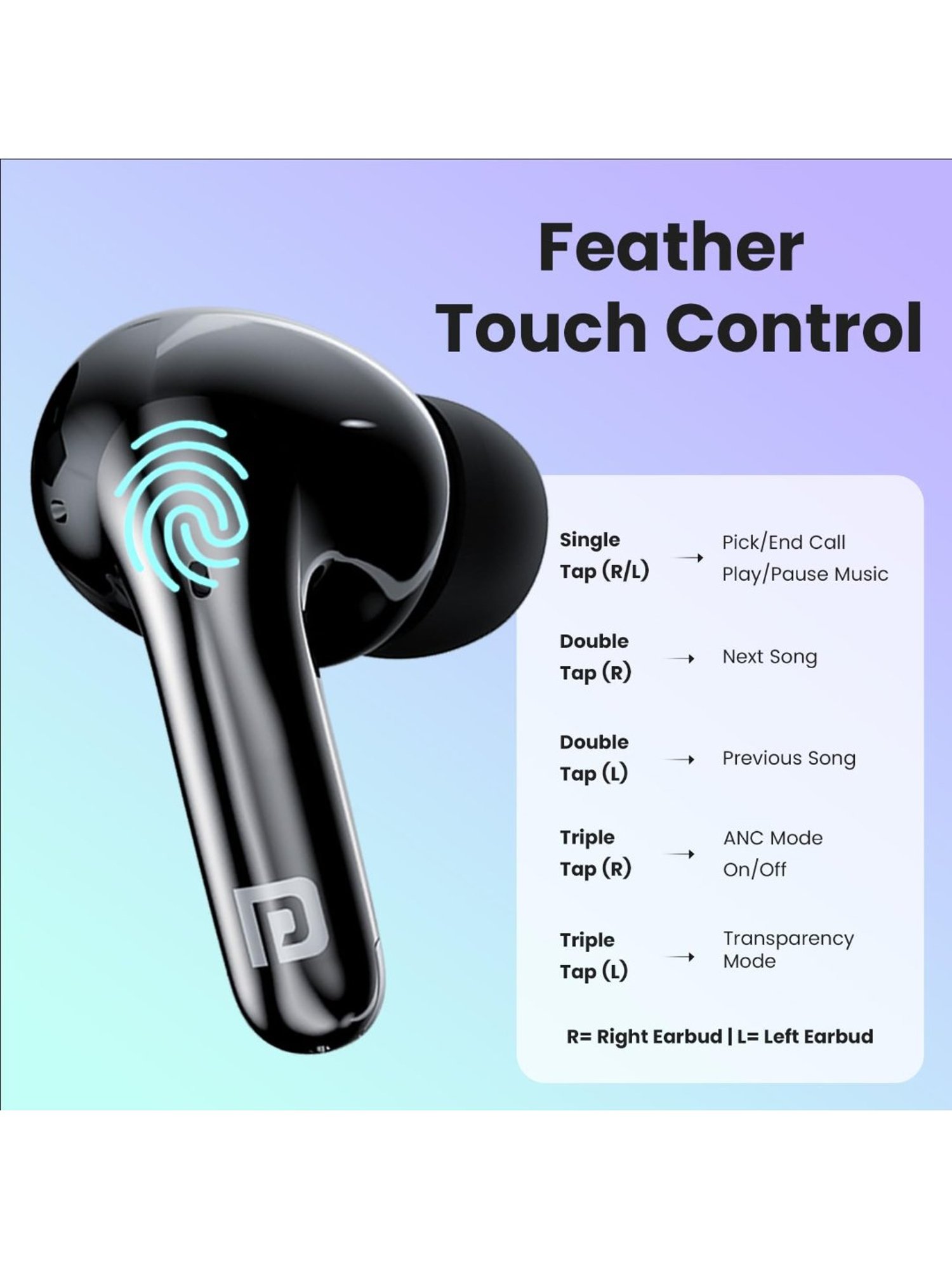 Boat Airdopes Sonik BT Earbuds with 60Hrs Playback & ENx Technology (Thunder Black, True Wireless)