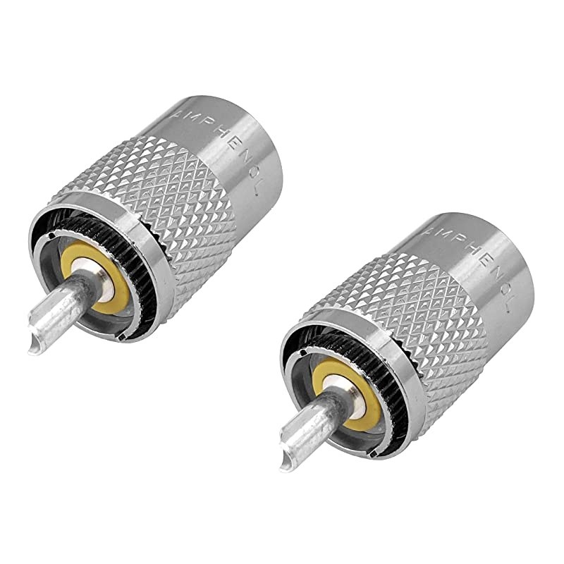 PL259 Coax Connectors Male UHF Solder Plug 831SP15RFX 2 Pack
