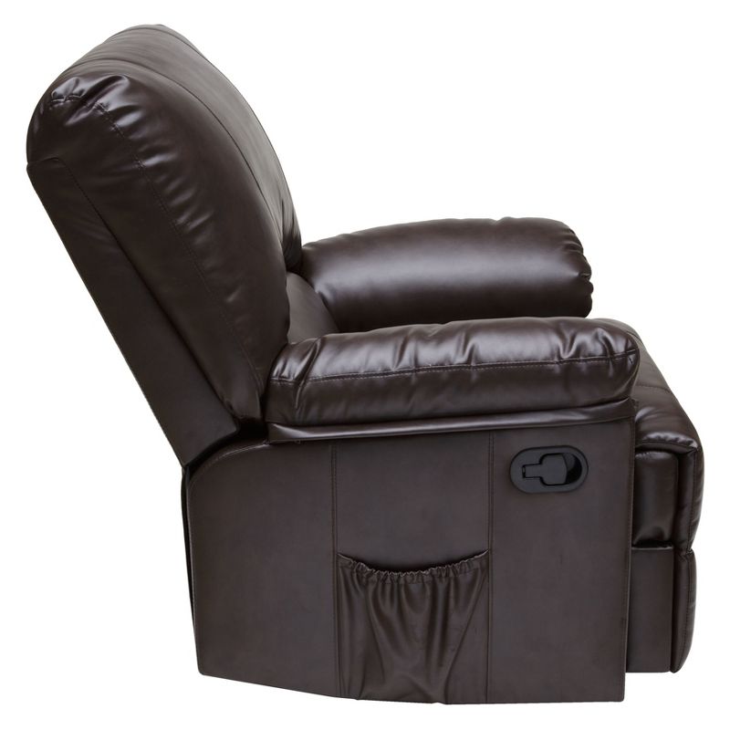 8pc Massage Rocker Recliner Bonded Leather Marbled Brown - Relaxzen