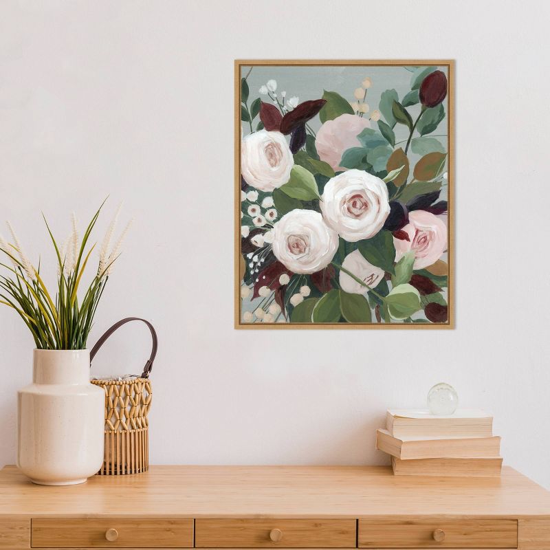 16" x 20" Bohemian Blooms II by Grace Popp Framed Canvas Wall Art - Amanti Art