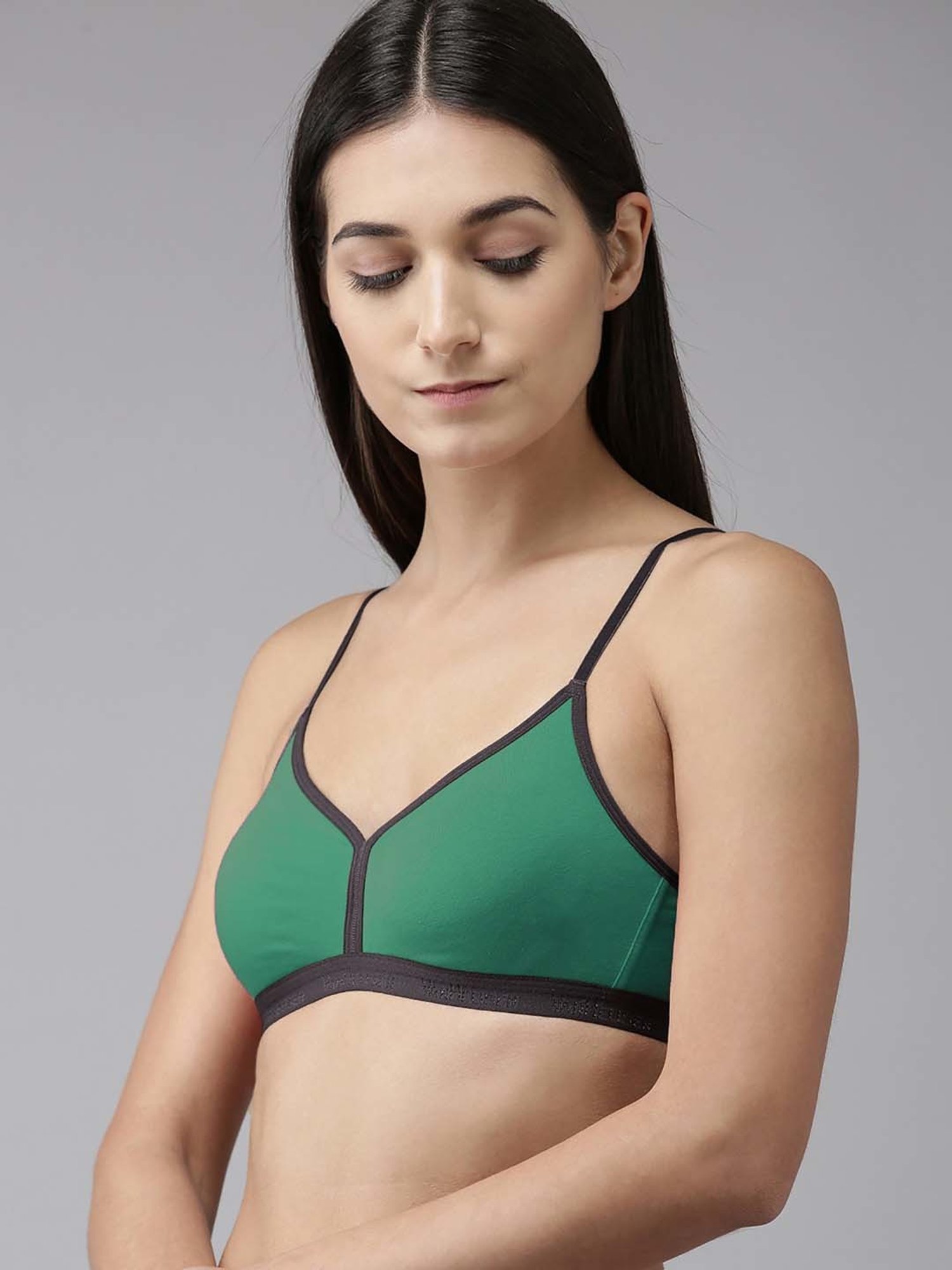 AROUSY Green Cotton Everyday Bra