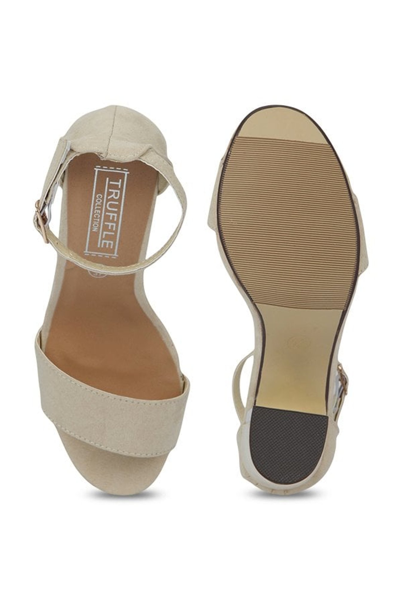 Truffle Collection Beige Ankle Strap Sandals