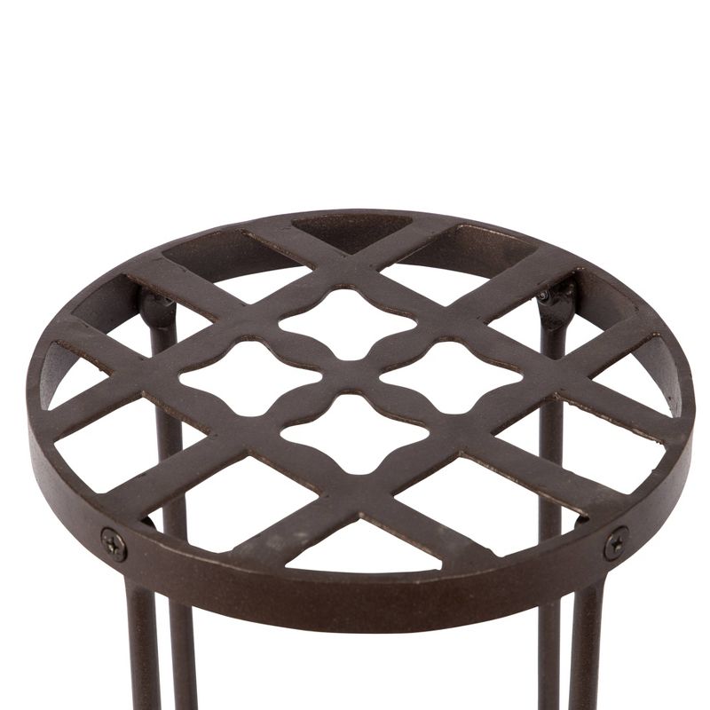 Small Round Iron Table Flowers Plant Stand - ACHLA Designs