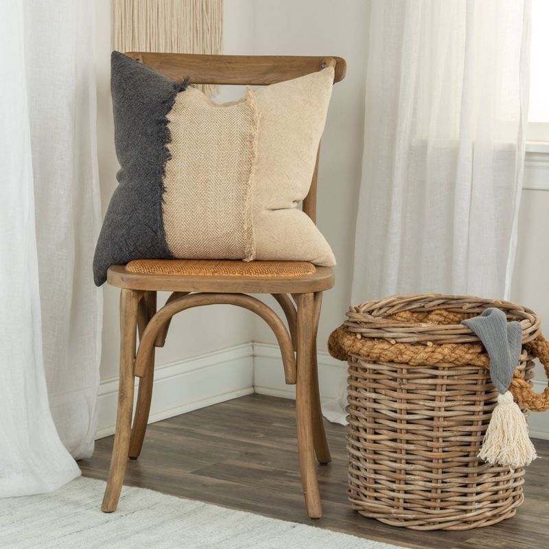 20"x20" Color Block Polyester Filled Pillow Charcoal - Donny Osmond Home