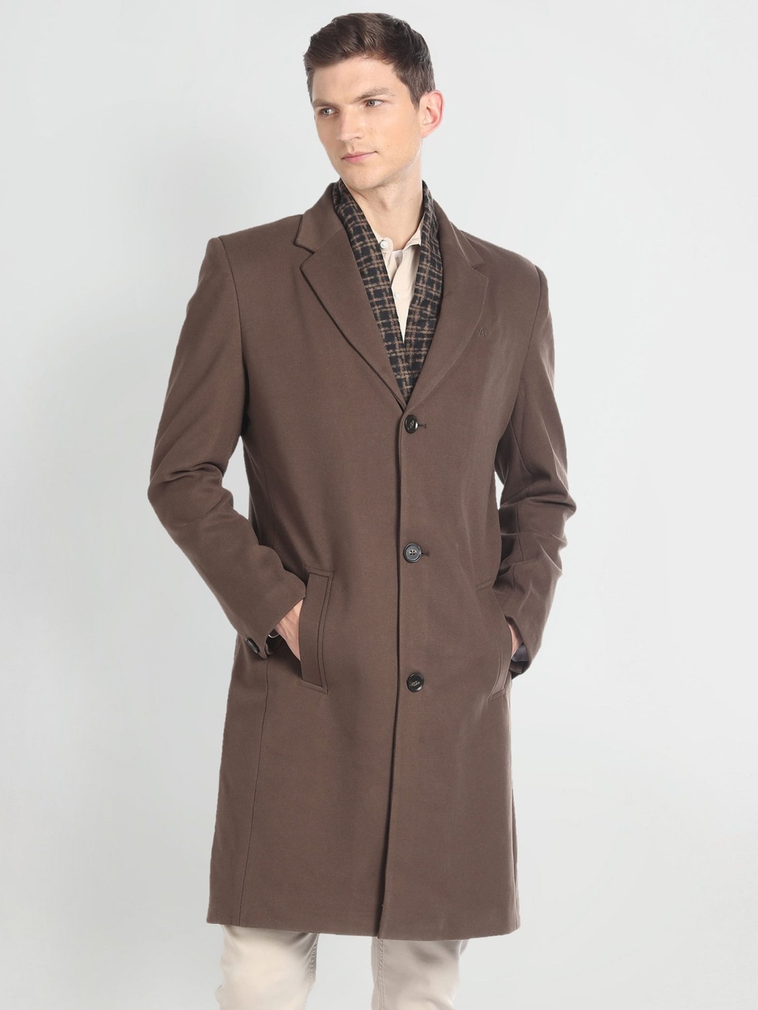 Arrow Sport Brown Regular Fit Overcoat