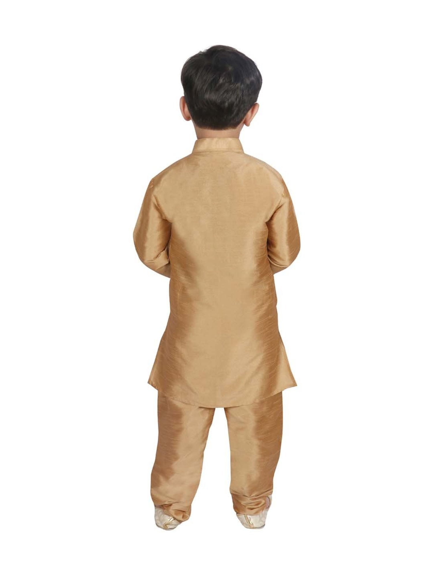 SG Yuvraj Kids Golden Full Sleeves Kurta Set