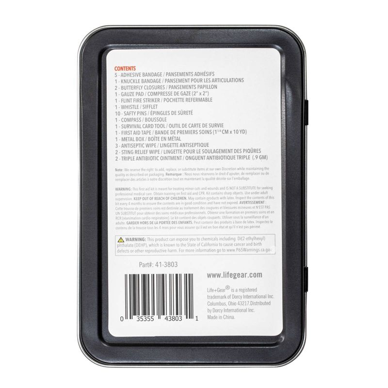Life+Gear 32pc First Aid Survival Kit in Tin Case