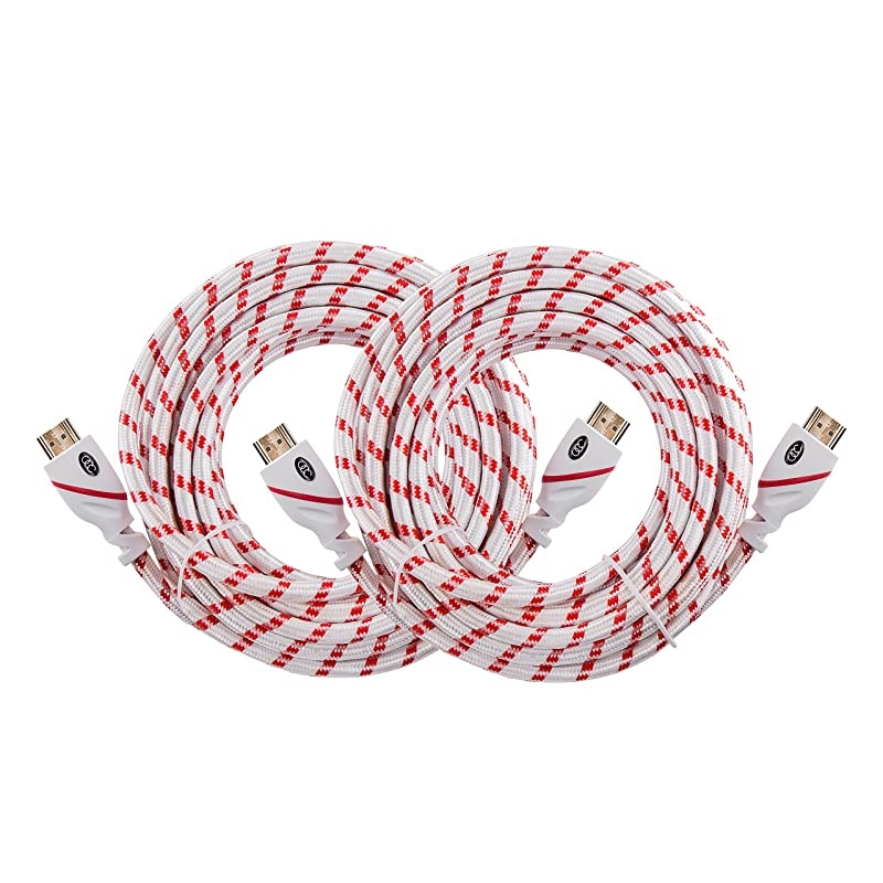 Cable 25ft 2Pack High Speed Cord with Ethernet Supports 4K HDR 3D Latest Version 20b 25 ft