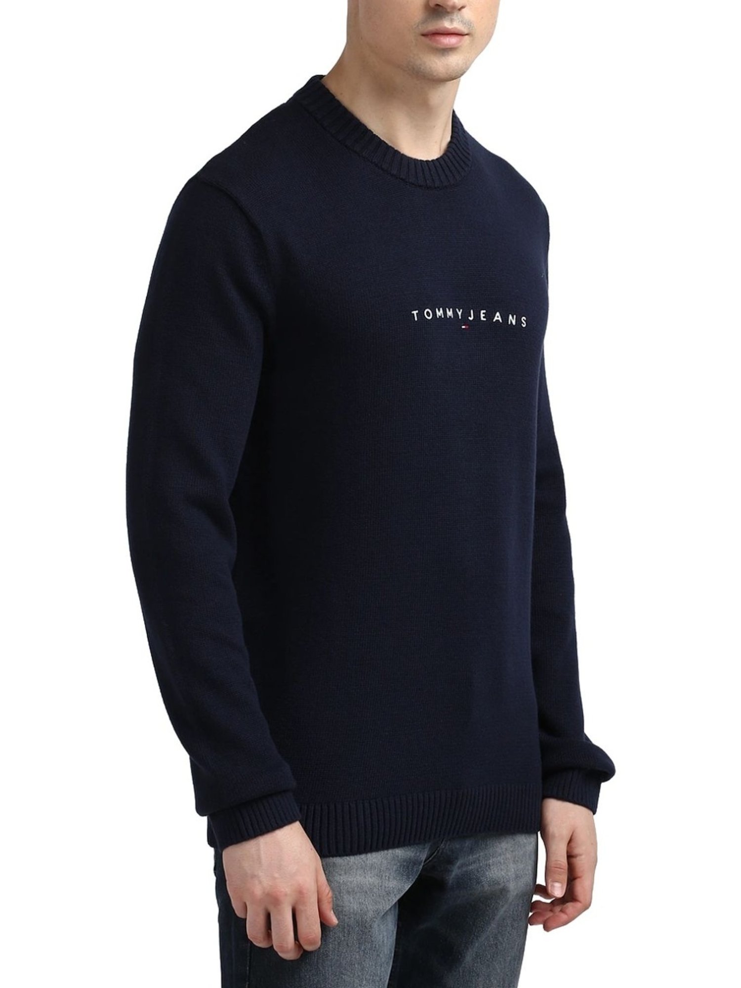 Tommy Hilfiger Navy Logo Slim Fit Sweater