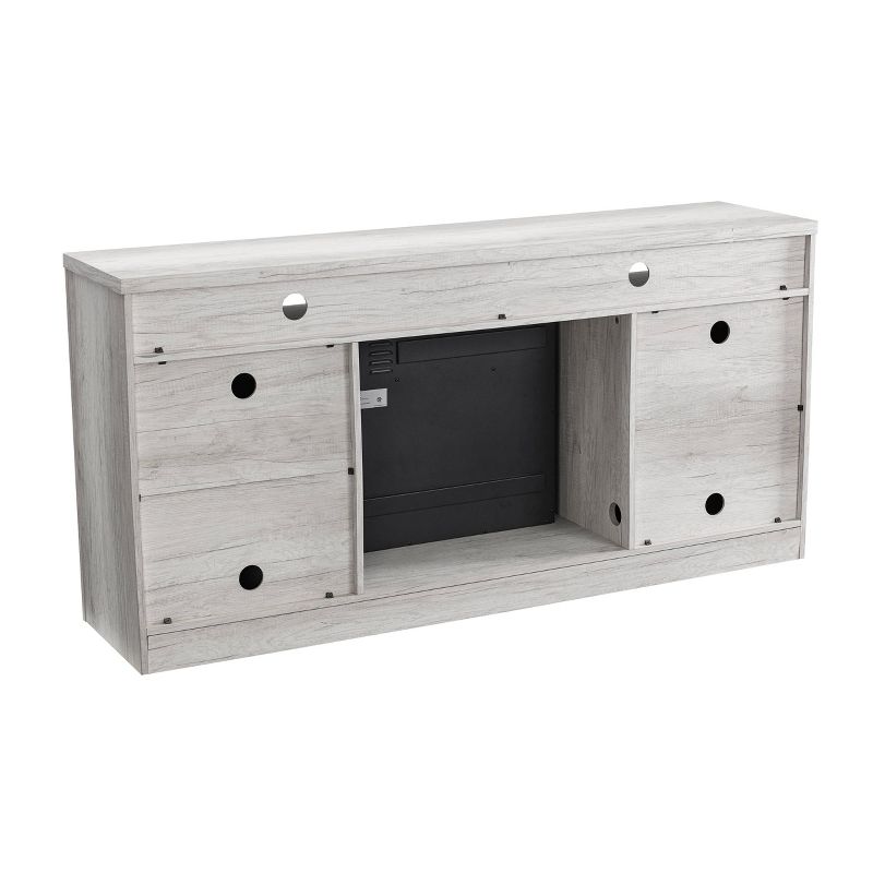 Rosemark 3 Door Media Credenza TV Stand for TVs up to 66" Gray - Treasure Trove Accents