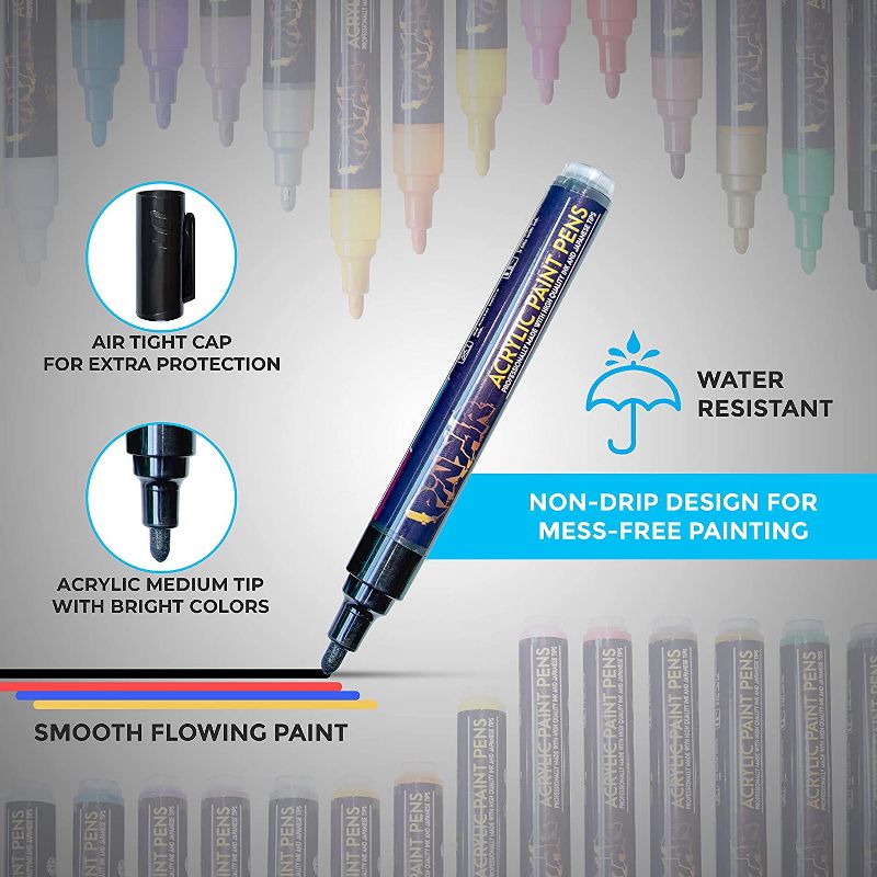 Pintar Art Supply Premium Acrylic Paint Pens - 14 Colors