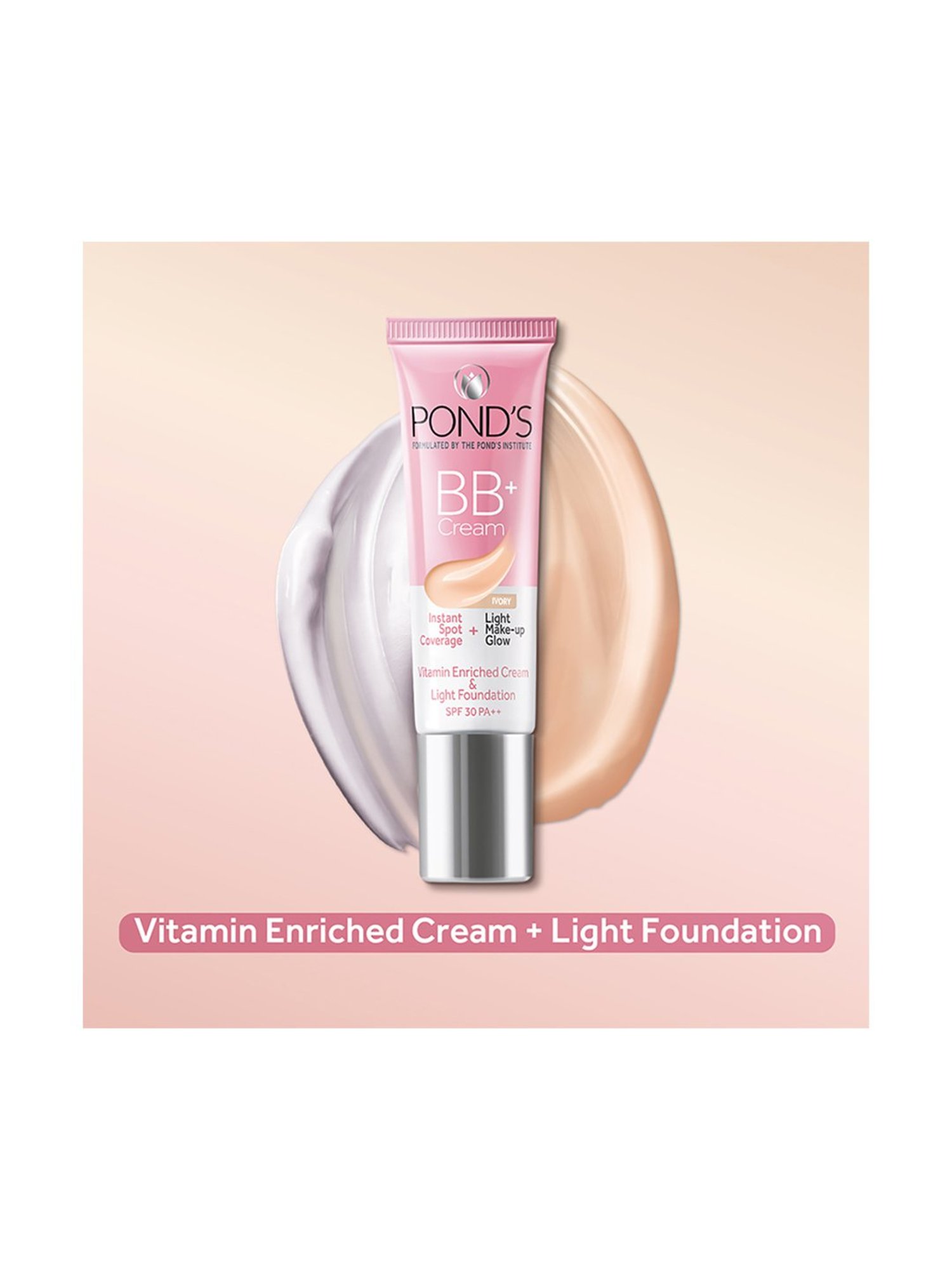 POND'S BB+ Cream Instant Spot Coverage + Light Make-Up Glow SPF 30 Ivory - 9 gm