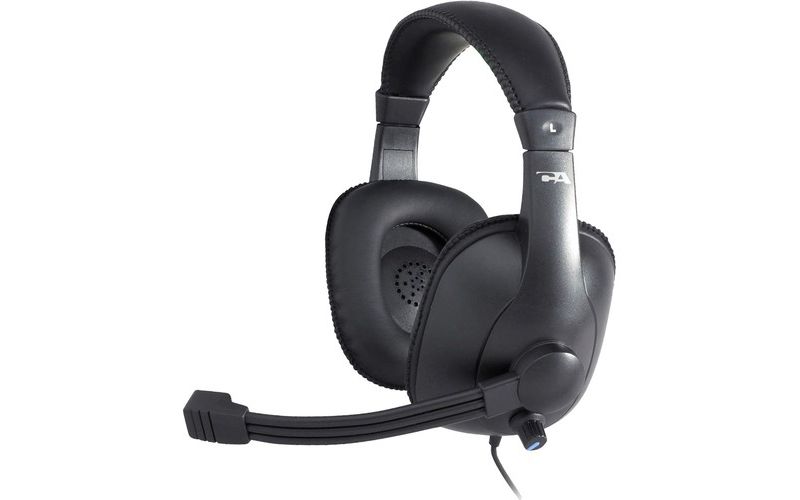 Cyber Acoustics Pro Grade Stereo Headset and Boom Mic - Stereo - Mini-phone - Wired - 20 Hz - 20 kHz - Over-the-head - Binaural - Circumaural