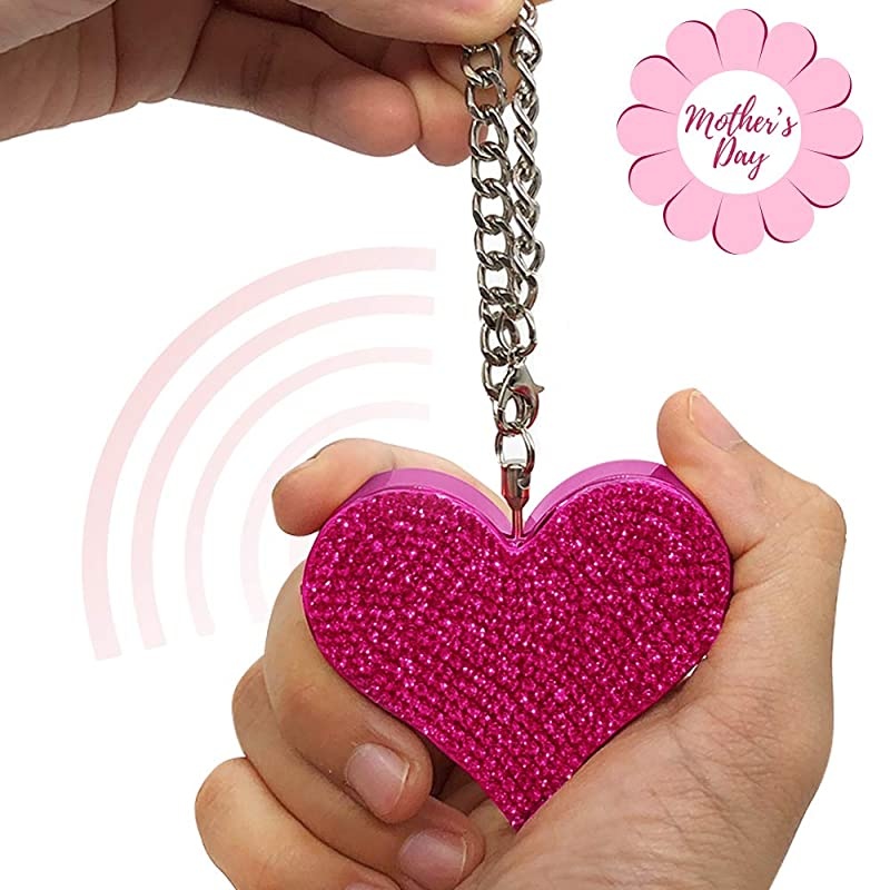 Heartbeat Keychain Alarm for Women 130dB Siren Personal Defense Alarm Pink