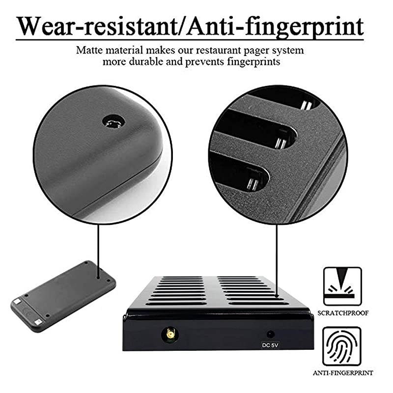 T111 Social Distancing Buzzer,ID Set,Vibration,Restaurant Calling System,20 Call Coaster Pagers for Food Truck,Church,Hospital,Clinic