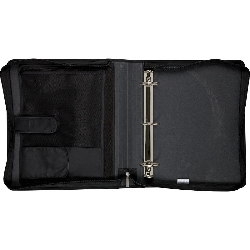 Five Star 2-Inch Round Ring Zipper Binder, Black 72536