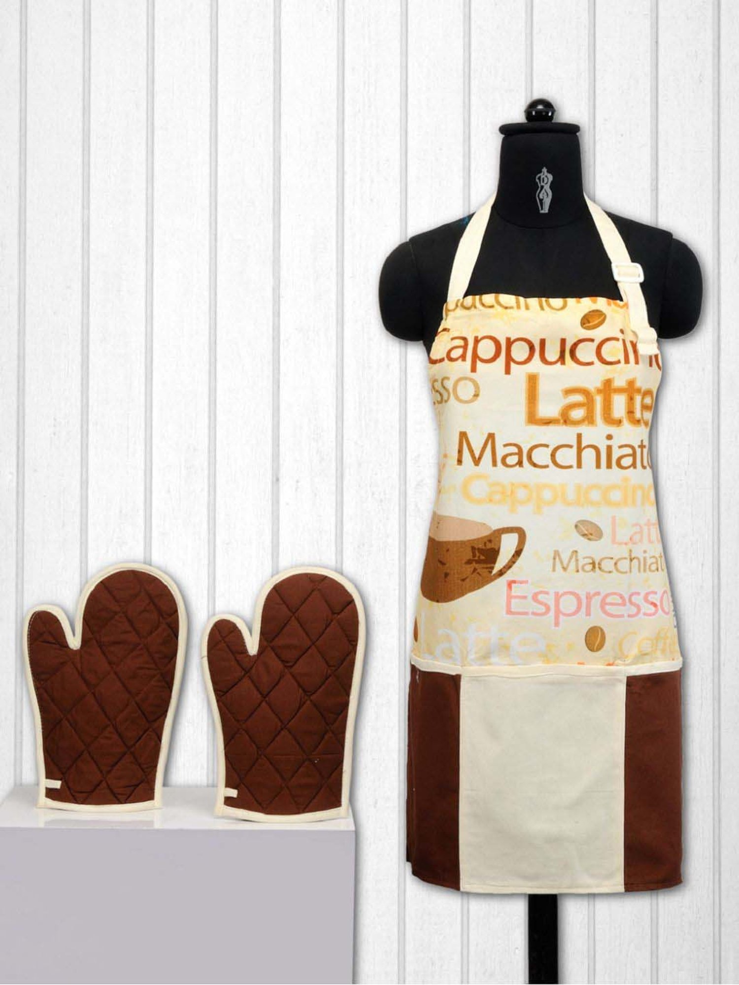 Ariana Yellow & White Cotton Kitchen Apron with Pocket