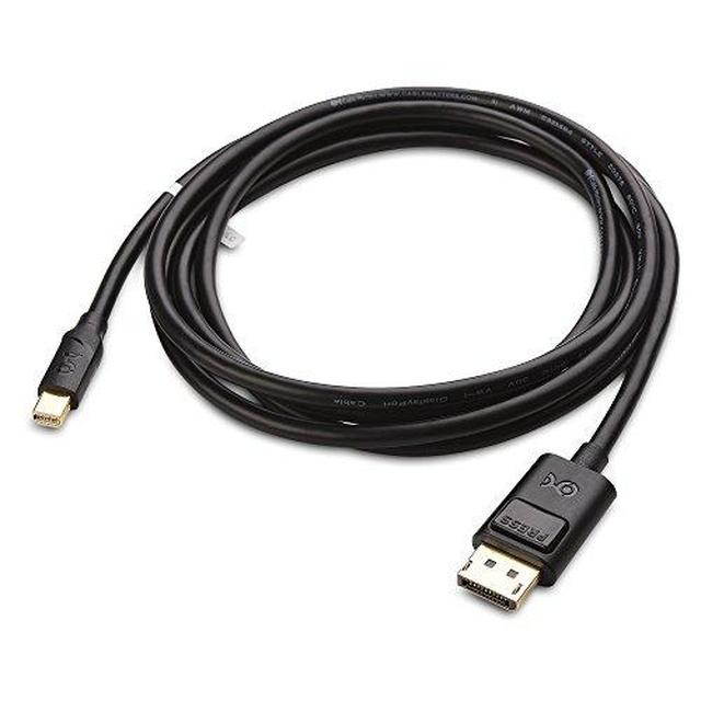 Cable Matters Mini DisplayPort to DisplayPort Cable (Mini DP to DP) in Black 6 Feet - Thunderbolt and Thunderbolt 2 Port Compatible