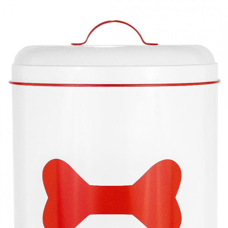 Amici Pet Bone White/Red Buster Food Storage Bin, Large
