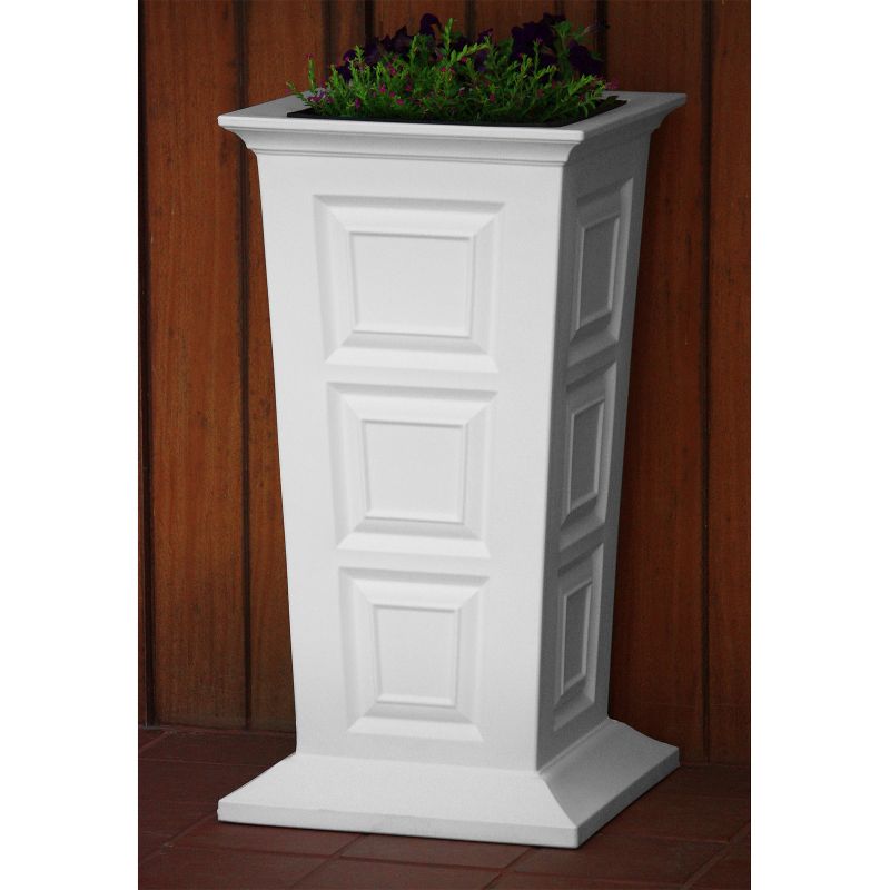 Good Ideas Savannah Outdoor Weatherproof Large Self Watering Colonial Planter, White