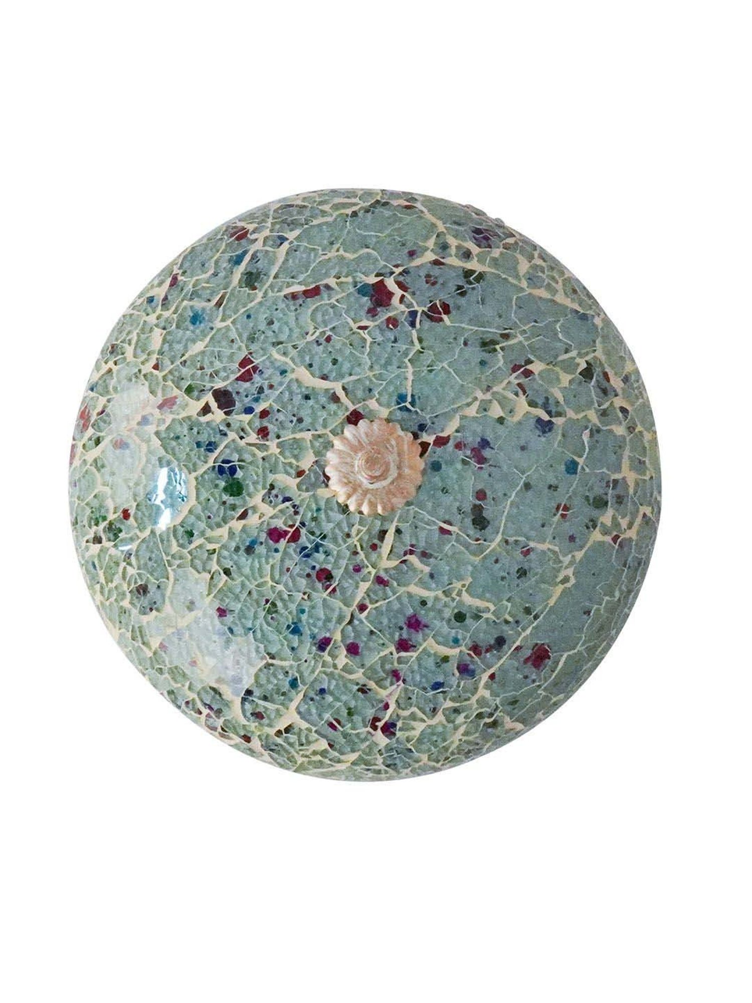Fos Lighting Multicolor Mild Steel 25.4 cm Round Wide Crackle Flush Mount Ceiling Light