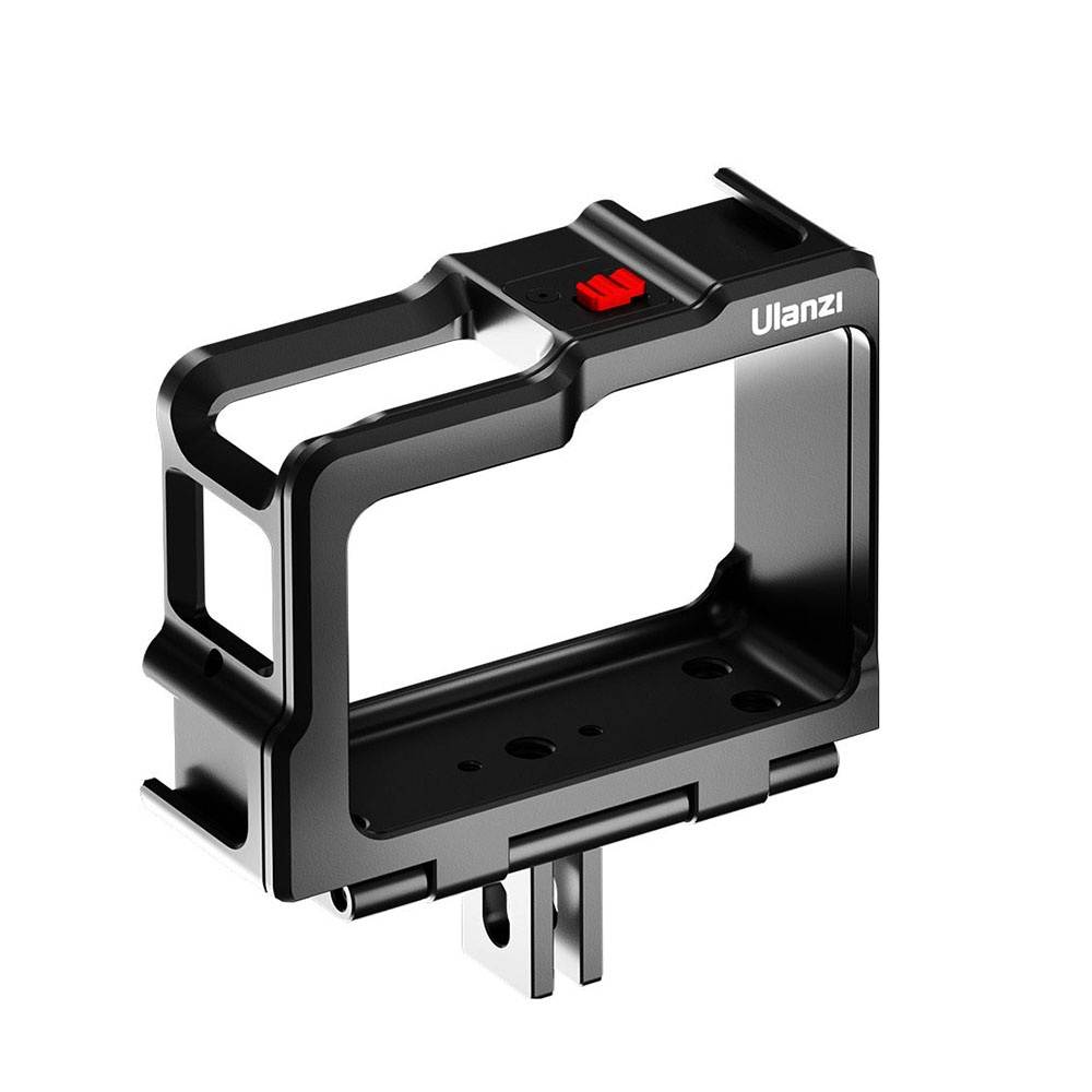 Ulanzi C-ONE R Aluminum Alloy Camera Cage Portective Case Mounting Bracket with Dual Cold Shoe Mounts 1/4 Thread Compatible with Insta360 ONE R Series Camera