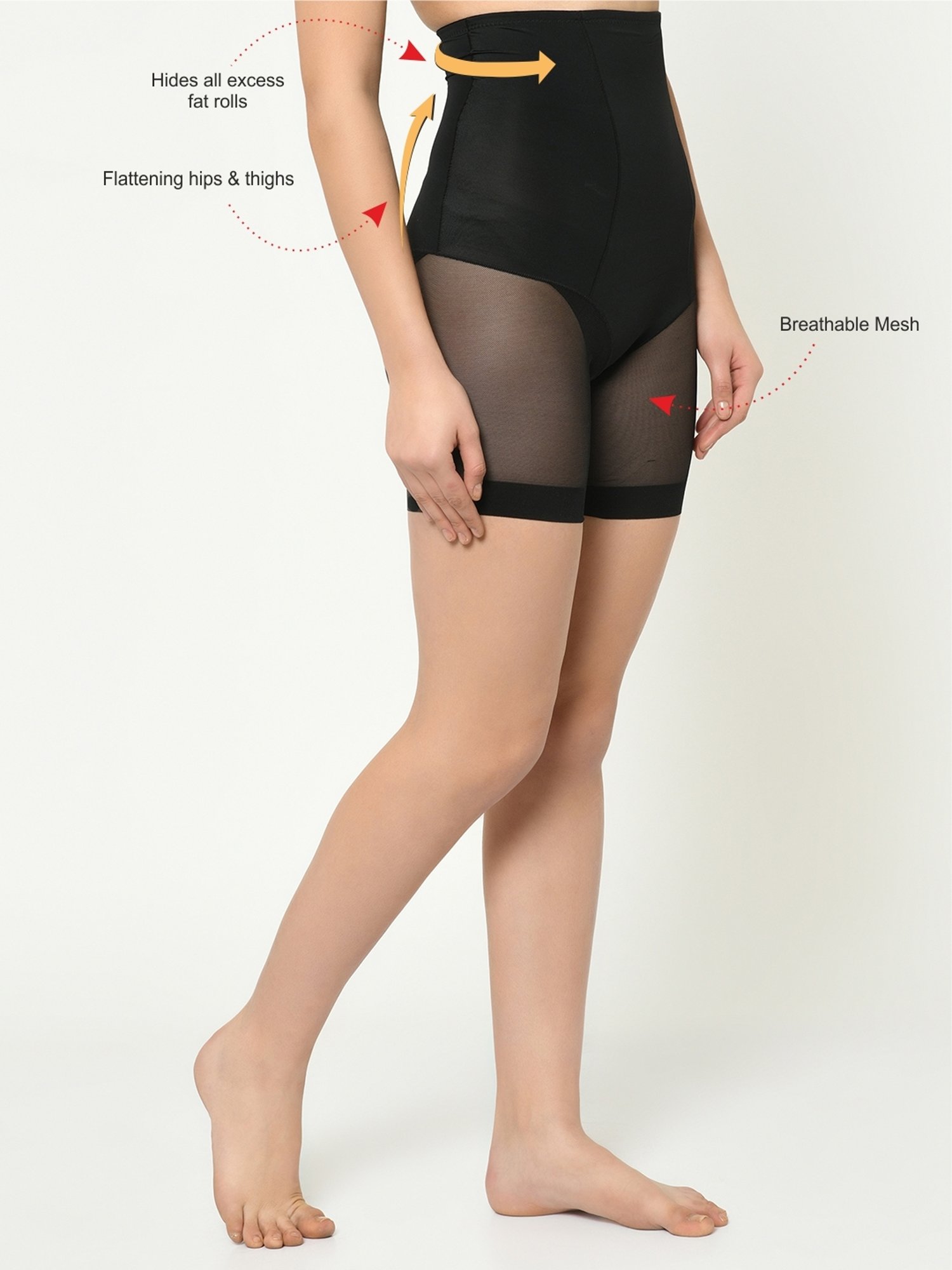 Da Intimo Black Full Coverage Thigh Shaper